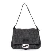 Pre-owned Canvas shoulder-bags Fendi Vintage , Gray , Dames