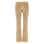 Beige Corduroy Broek met Logo Patch Jacob Cohën , Beige , Heren