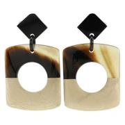 Pre-owned Fabric earrings Hermès Vintage , Brown , Dames