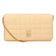 Leather crossbody-bags Burberry , Beige , Dames