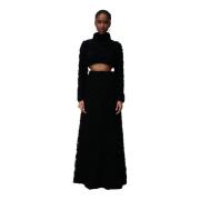 Gestructureerde Maxi Rok Moonshine Stijl Undress Code , Black , Dames