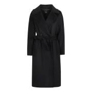 Puure Wol Kimono Jas met Riem Max Mara Weekend , Black , Dames