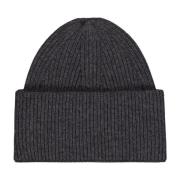 Pure Cashmere Beanie Hat Laneus , Gray , Heren