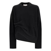 Asymmetrische Merinowol Coltrui Sweater Laneus , Black , Dames