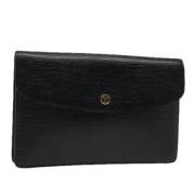 Pre-owned Leather clutches Louis Vuitton Vintage , Black , Dames