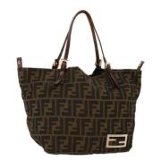 Pre-owned Canvas handbags Fendi Vintage , Brown , Dames