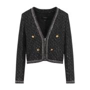 Zwart Zilver Boucle Jas Giambattista Valli , Black , Dames