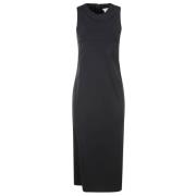 Zwarte Slim Fit Midi Jurk Vrouwen Max Mara , Black , Dames