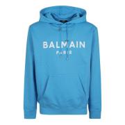 Blauwe Sweatshirt voor Mannen Aw24 Balmain , Blue , Heren