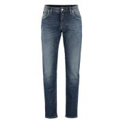 Slim Fit Jeans met Contraststiksels Dolce & Gabbana , Blue , Heren