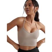 Geribbelde Performance Bralette voor Workouts Aim'n , Beige , Dames