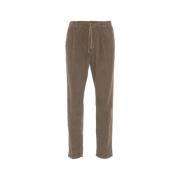 Bruine Slim-Fit Katoenen Broek Aw24 Cruna , Brown , Heren