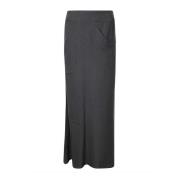 Wollen Asymmetrische Lange Rok met Zak Yohji Yamamoto , Gray , Dames