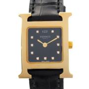 Pre-owned Leather watches Hermès Vintage , Black , Dames