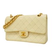 Pre-owned Leather chanel-bags Chanel Vintage , Beige , Dames