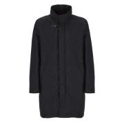 Zwarte Parka Jas met Hoge Hals Fay , Black , Heren