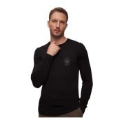 Jet Black Crewneck Sweater Aeronautica Militare , Black , Heren