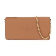 Terracotta Leren Handtas met Reliëf Logo MCM , Brown , Dames