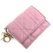 Pre-owned Leather wallets Dior Vintage , Pink , Dames