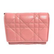 Pre-owned Leather wallets Dior Vintage , Pink , Dames