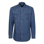 Stijlvolle Denim Western Overhemd Dondup , Blue , Heren