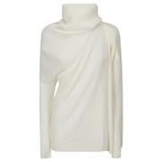 Wijdvallende Hoge Kraag Witte Trui Marques' Almeida , Beige , Dames