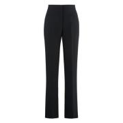 Wijde Crêpe Broek voor Vrouwen Msgm , Black , Dames