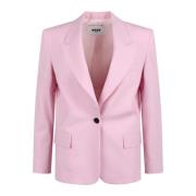 Blazer met applicatie en logo Msgm , Pink , Dames