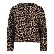 Dierenprint Wollen Blazer met Rits Betty Barclay , Brown , Dames