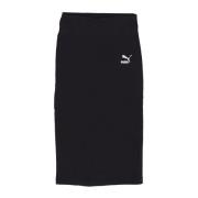 Elastische Taille Lange Rok Zwart Puma , Black , Dames