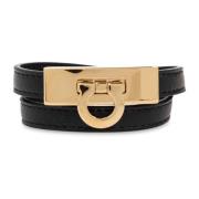 Leren armband Salvatore Ferragamo , Black , Dames