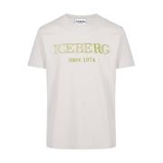 Beige crewneck sweatshirt met geborduurd logo Iceberg , Beige , Heren