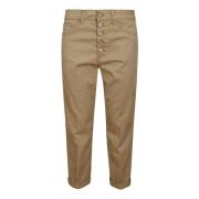 Cropped Trousers Dondup , Beige , Dames