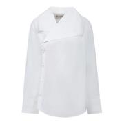 Witte Oversized Shirt met Asymmetrische Kraag JW Anderson , White , Da...