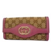 Pre-owned Canvas wallets Gucci Vintage , Brown , Dames