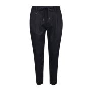 Katoenen Trekkoord Slim-Fit Broek Paolo Pecora , Blue , Heren