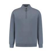 Oversized Gebreide Halfzip Pullover Pure Path , Blue , Heren