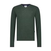 V-hals Pullover in Eenvoudig Ontwerp State of Art , Green , Heren