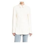 Ecru Cinched Classic Shirt met Knopen TotêMe , Beige , Dames