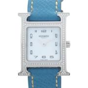 Pre-owned Stainless Steel watches Hermès Vintage , White , Dames