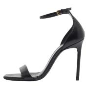 Pre-owned Leather sandals Yves Saint Laurent Vintage , Black , Dames