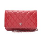 Pre-owned Leather chanel-bags Chanel Vintage , Red , Dames