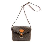 Pre-owned Coated canvas shoulder-bags Celine Vintage , Brown , Dames