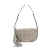 Pre-owned Leather chanel-bags Chanel Vintage , Gray , Dames