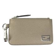 Pre-owned Leather wallets Fendi Vintage , Beige , Dames