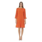 Effen Lange Mouwen Jurk Mantova Stijl Baldinini , Orange , Dames