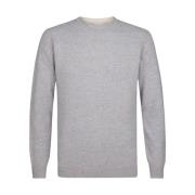 Blauwe Crew Neck Pullover Sweater Profuomo , Gray , Heren