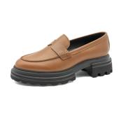 Leren Dames Loafer Schoenen Hogan , Brown , Dames