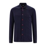 Blauw Katoenen Jersey Overhemd voor Heren Kiton , Blue , Heren