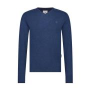 V-Neck Pullover Plai State of Art , Blue , Heren